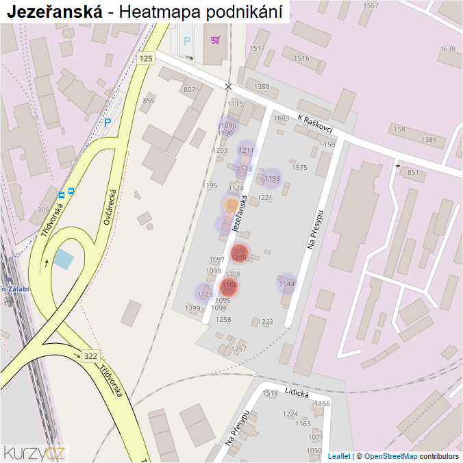 Mapa Jezeřanská - Firmy v ulici.