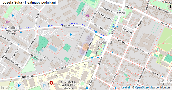 Josefa Suka - mapa podnikání