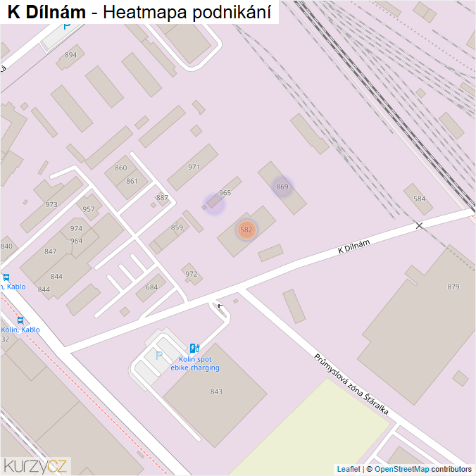 Mapa K Dílnám - Firmy v ulici.