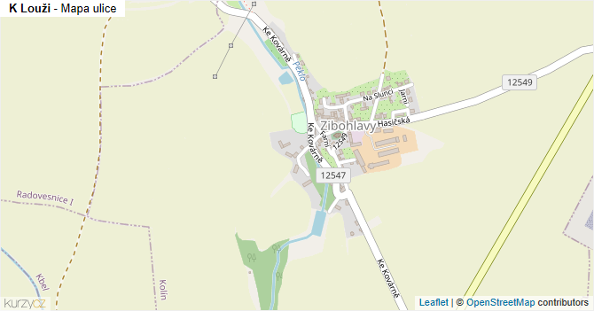 K Louži - mapa ulice