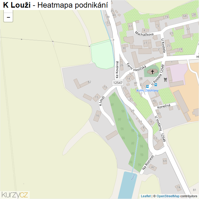 Mapa K Louži - Firmy v ulici.