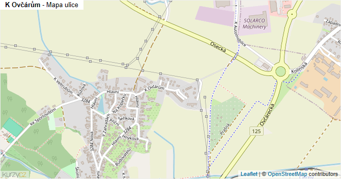 K Ovčárům - mapa ulice