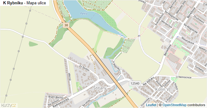 K Rybníku - mapa ulice