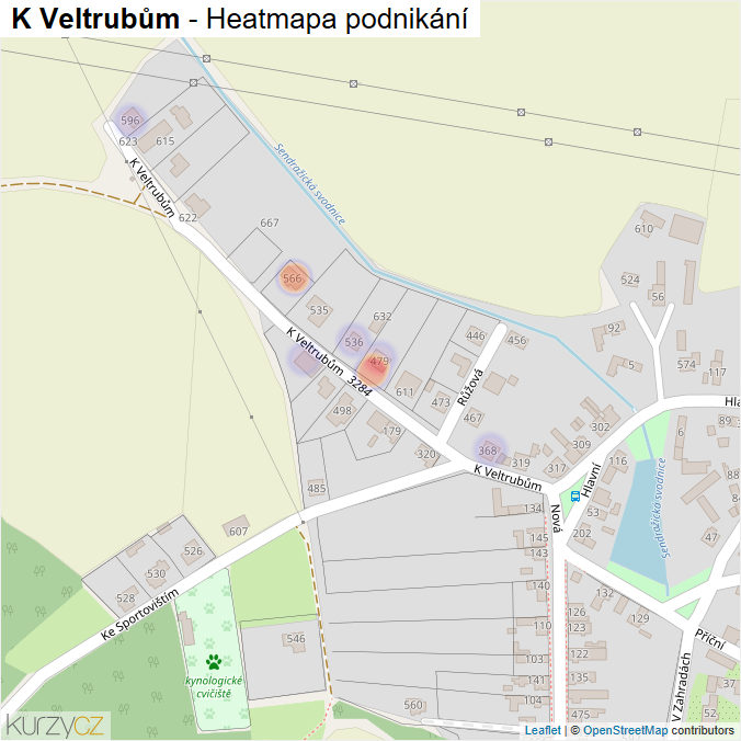 Mapa K Veltrubům - Firmy v ulici.