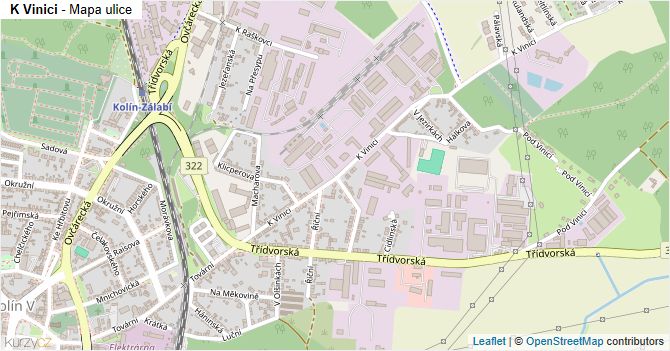 K Vinici - mapa ulice