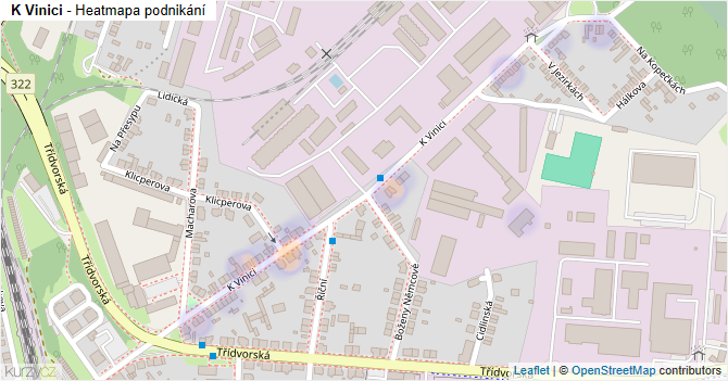 K Vinici - mapa podnikání
