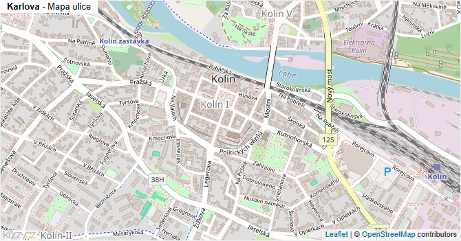 Karlova - mapa ulice