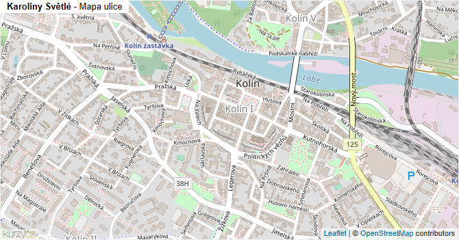 Karoliny Světlé - mapa ulice