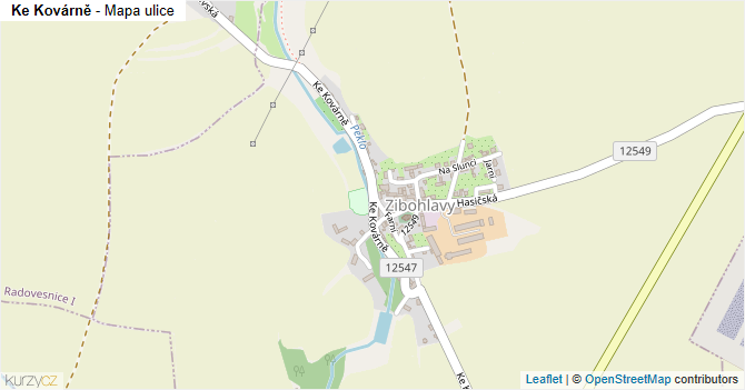Ke Kovárně - mapa ulice