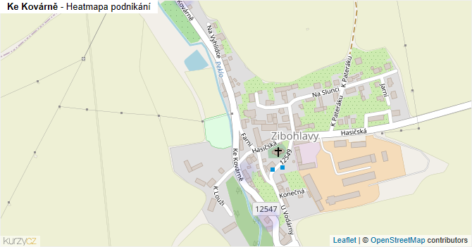 Ke Kovárně - mapa podnikání