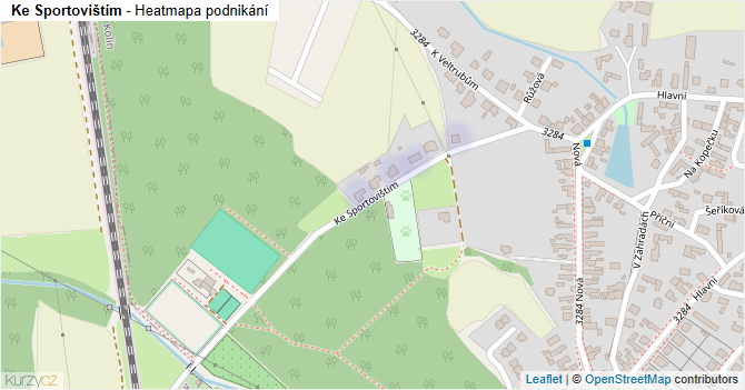 Ke Sportovištím - mapa podnikání