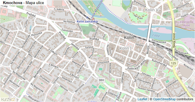 Kmochova - mapa ulice