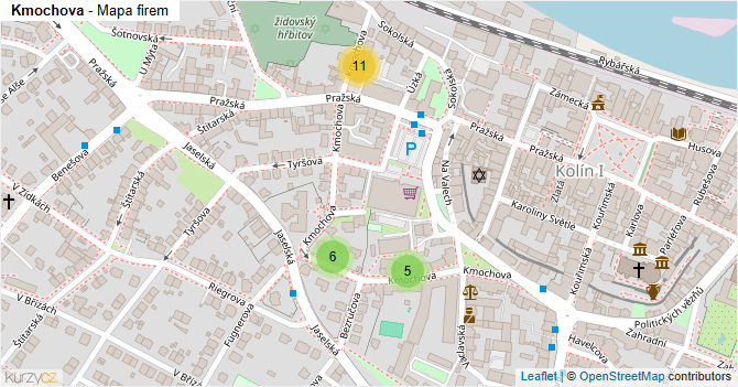 Kmochova - mapa firem