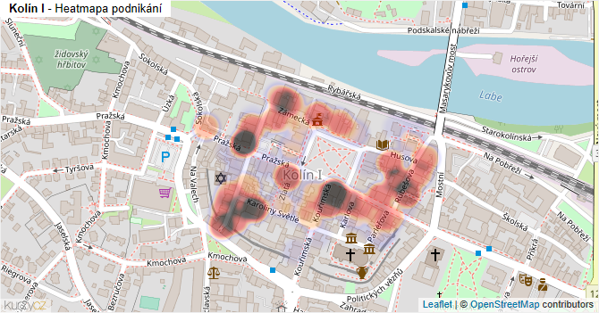 Kolín I - mapa podnikání