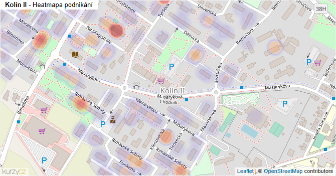 Kolín II - mapa podnikání