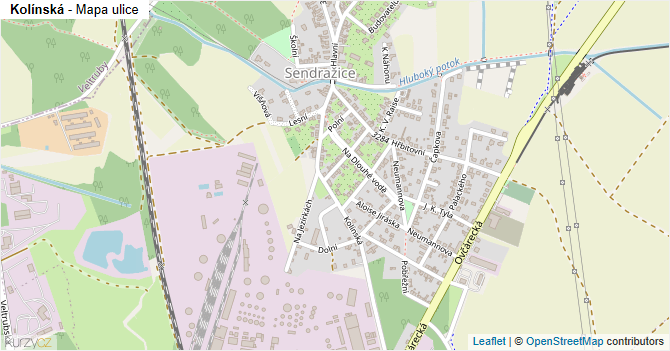 Kolínská - mapa ulice