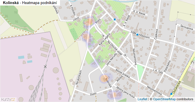 Kolínská - mapa podnikání