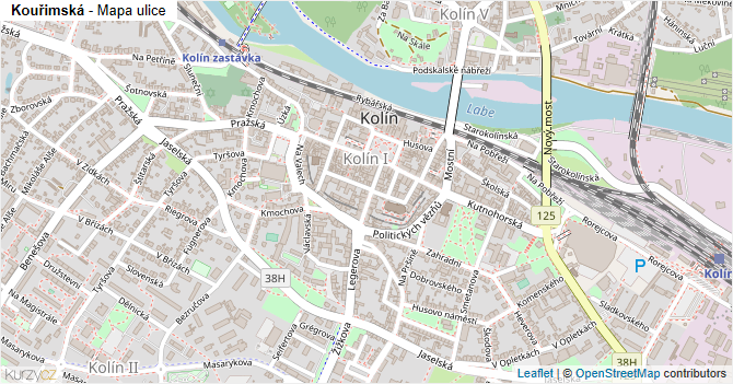 Kouřimská - mapa ulice