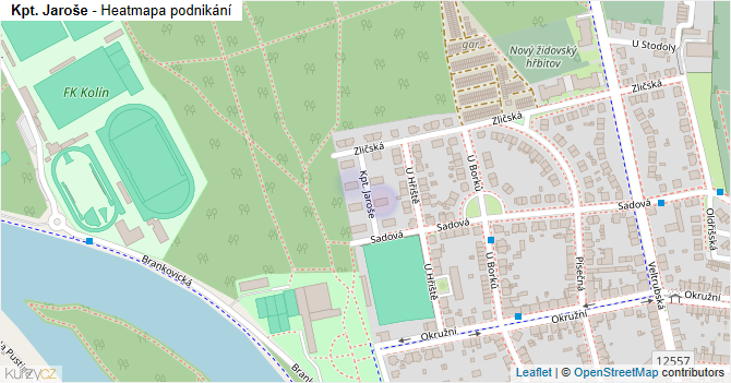 Kpt. Jaroše - mapa podnikání