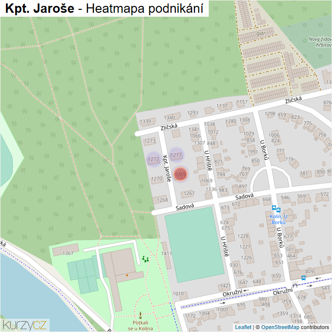 Mapa Kpt. Jaroše - Firmy v ulici.