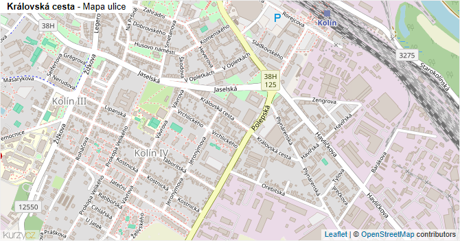 Královská cesta - mapa ulice