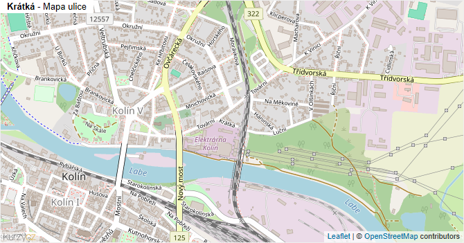 Krátká - mapa ulice