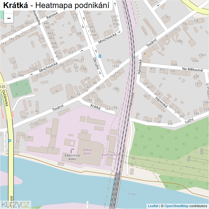 Mapa Krátká - Firmy v ulici.