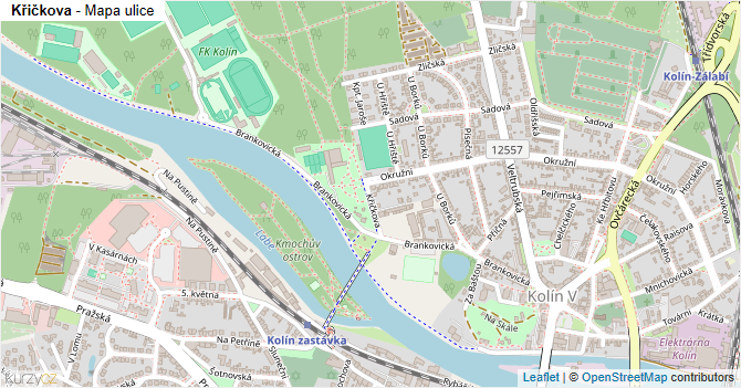 Křičkova - mapa ulice