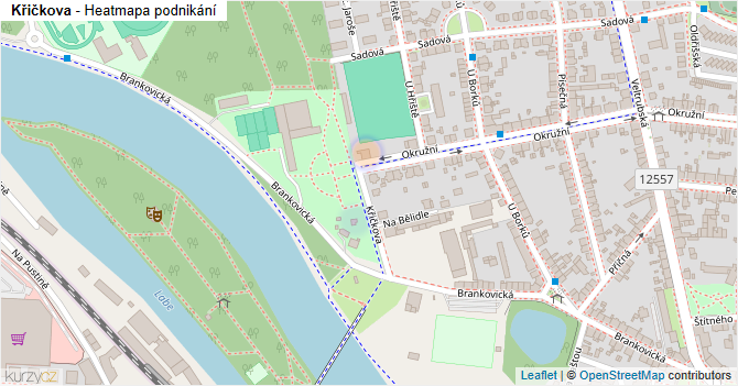 Křičkova - mapa podnikání