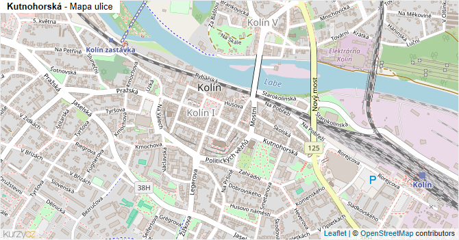 Kutnohorská - mapa ulice