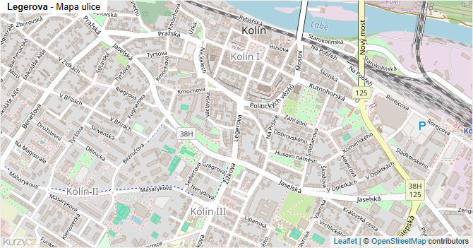 Legerova - mapa ulice
