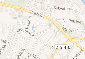 Leoše Janáčka v obci Kolín - mapa ulice