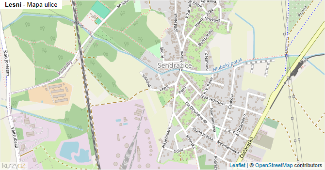 Lesní - mapa ulice