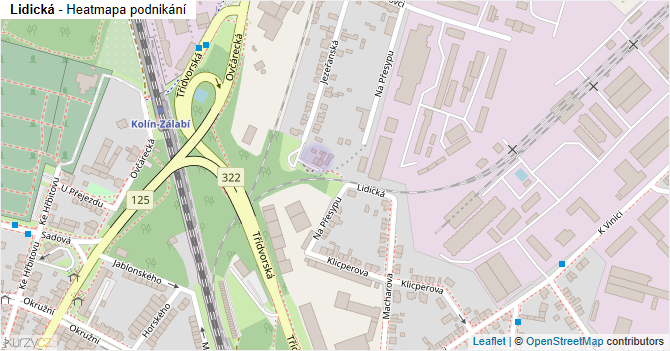 Lidická - mapa podnikání