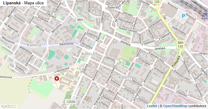 Lipanská - mapa ulice