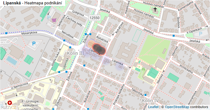 Lipanská - mapa podnikání