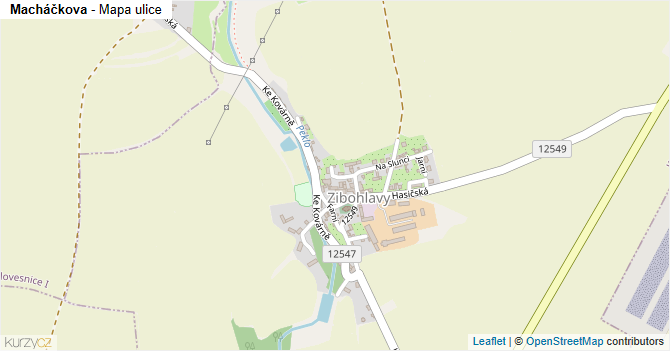 Macháčkova - mapa ulice