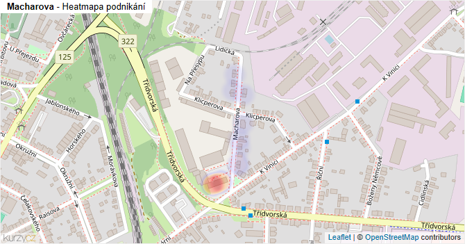 Macharova - mapa podnikání