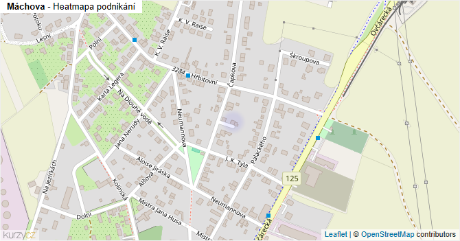 Máchova - mapa podnikání