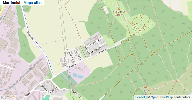 Martinská - mapa ulice