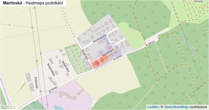 Martinská - mapa podnikání