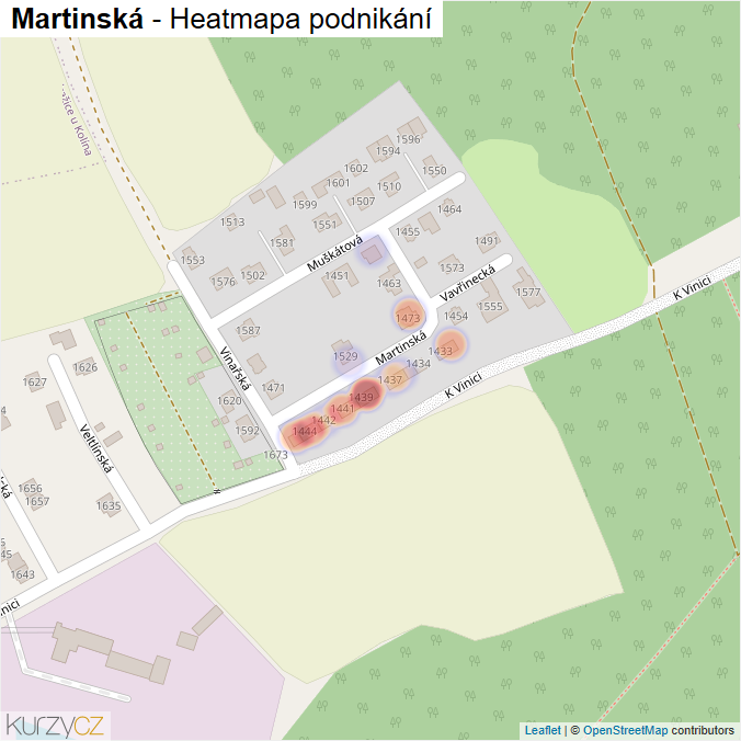 Mapa Martinská - Firmy v ulici.