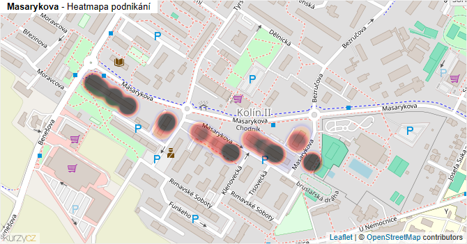 Masarykova - mapa podnikání