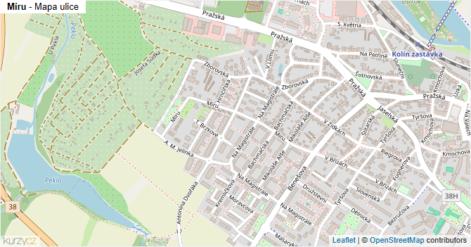 Míru - mapa ulice