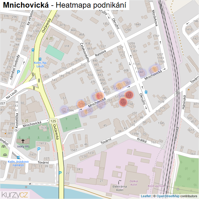 Mapa Mnichovická - Firmy v ulici.