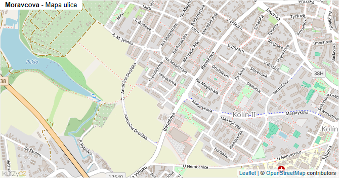 Moravcova - mapa ulice