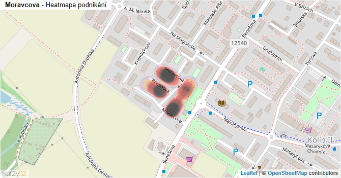 Moravcova - mapa podnikání