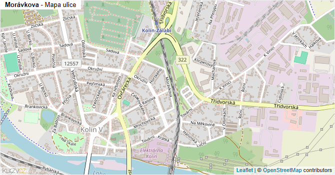 Morávkova - mapa ulice