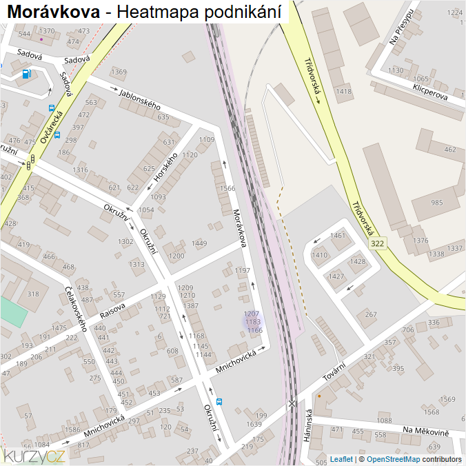 Mapa Morávkova - Firmy v ulici.