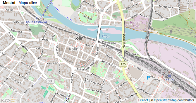 Mostní - mapa ulice